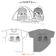 ゆるキャン△　場面写デフォルメTシャツ(秘密結社ブランケット柄）